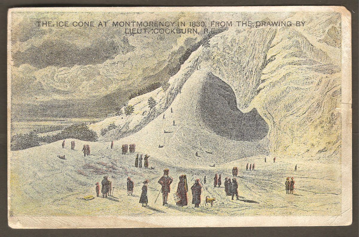 Carte postale de The Mortimer Co. Limited montrant un dessin de James Pattison Cockburn. Cet aquarelliste reconnu a notamment peint de nombreuses œuvres ayant pour sujet Québec et les environs.