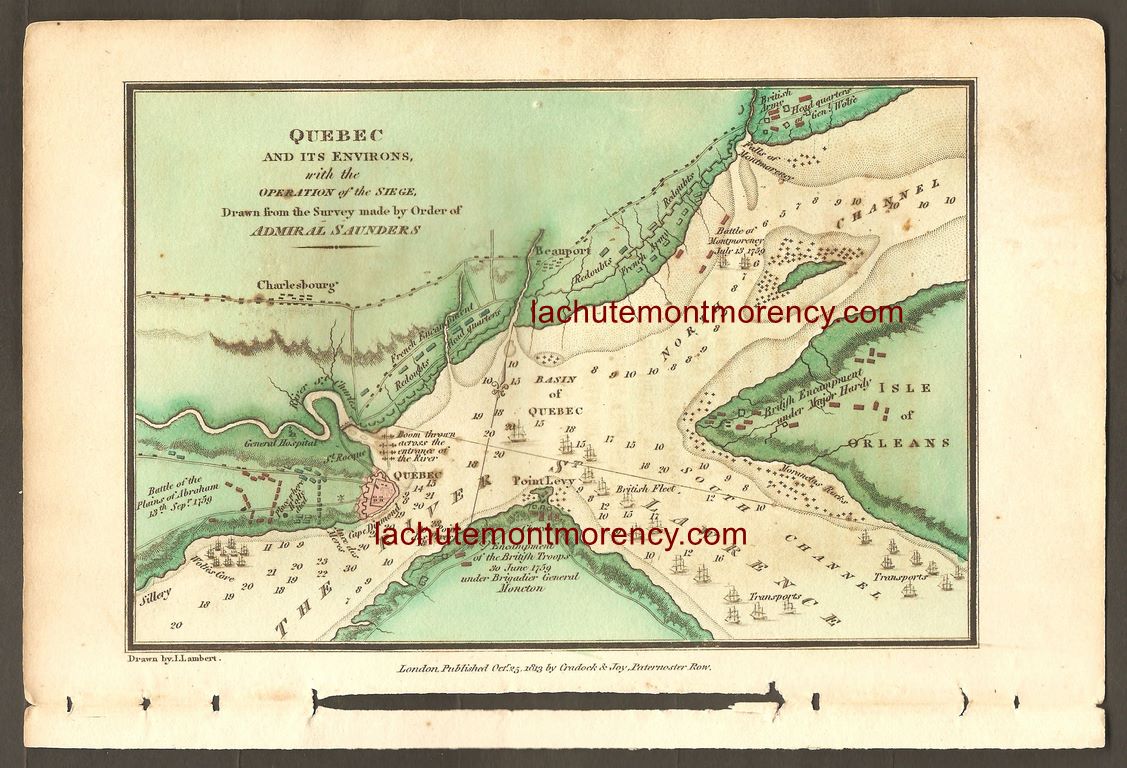 La carte trace un portrait des retranchements des deux camps en présence lors du siège de Québec, tout au long de l'été 1759.