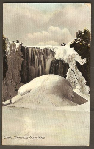 Carte postale avec cachet du 24 juillet 1908, de Montmorency Falls
